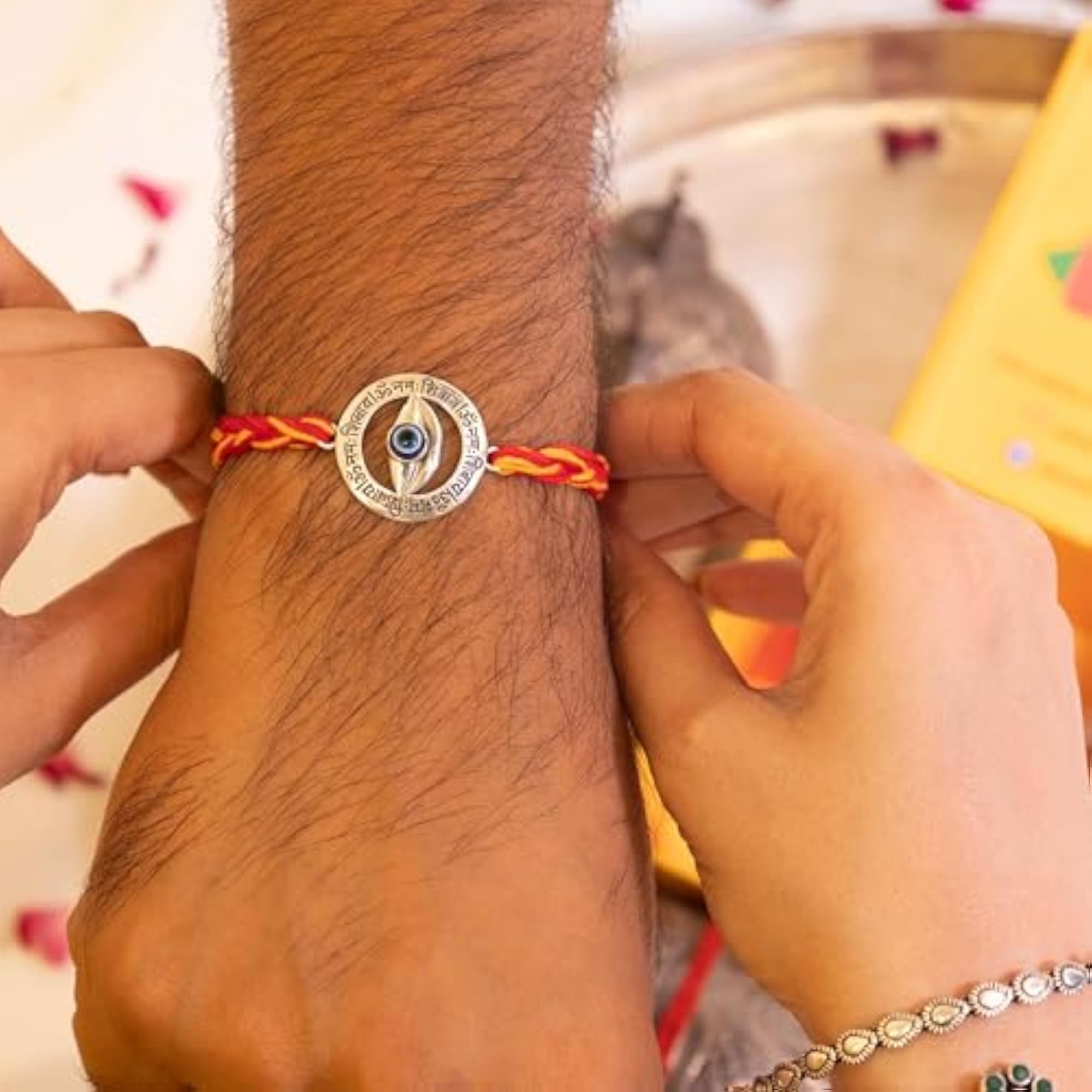 925 Solid Sterling Shiva Trinetra Evil Eye Rakhi