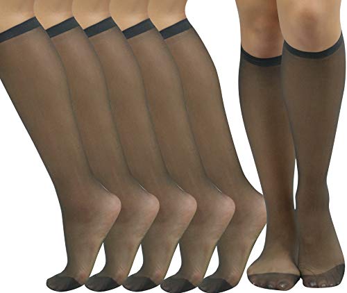 ToBeInStyle Womens Pack of 6 Essential Muted Color Knee High Stockings