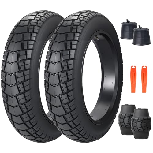 ZUKKA 20x4.0 E-Bike Tire 2 Pack Fat Tire High Performance Fat Tire Replacement Tire Folding Mountain Bike Tire High-Density Bike Tires for MTB E Bikes (2 Tires+2 Tubes+2 Levers, 20 x 4.0)