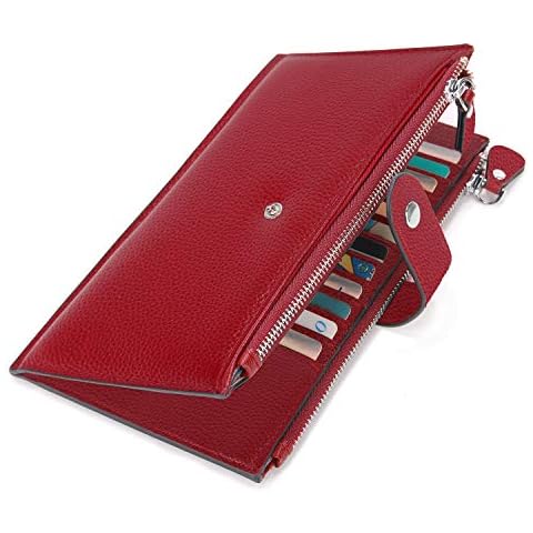 YALUXE Wallet for Women RFID Blocking Genuine Leather Multi Slots Organizer with Zipper Pocket Credit Card Holder Bifold Cover