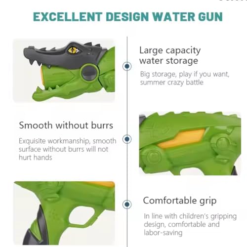 Image of Storio Holi Pichkari Water Gun Toy for Kids Super Power Water Cannon Crocodile-Shaped Water Blaster Pump-Action Water Gun for Summer Games