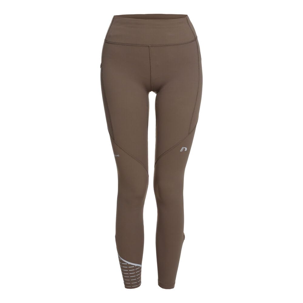 hummel Newline Chicago Warm Tight damskie legginsy do biegania, br?zowe - XS
