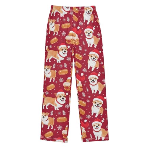 Corgis Caramel Boys Pants Boys Athletic Pants Long Pant for Boywith Pockets Wide-Leg Size 6-14Y