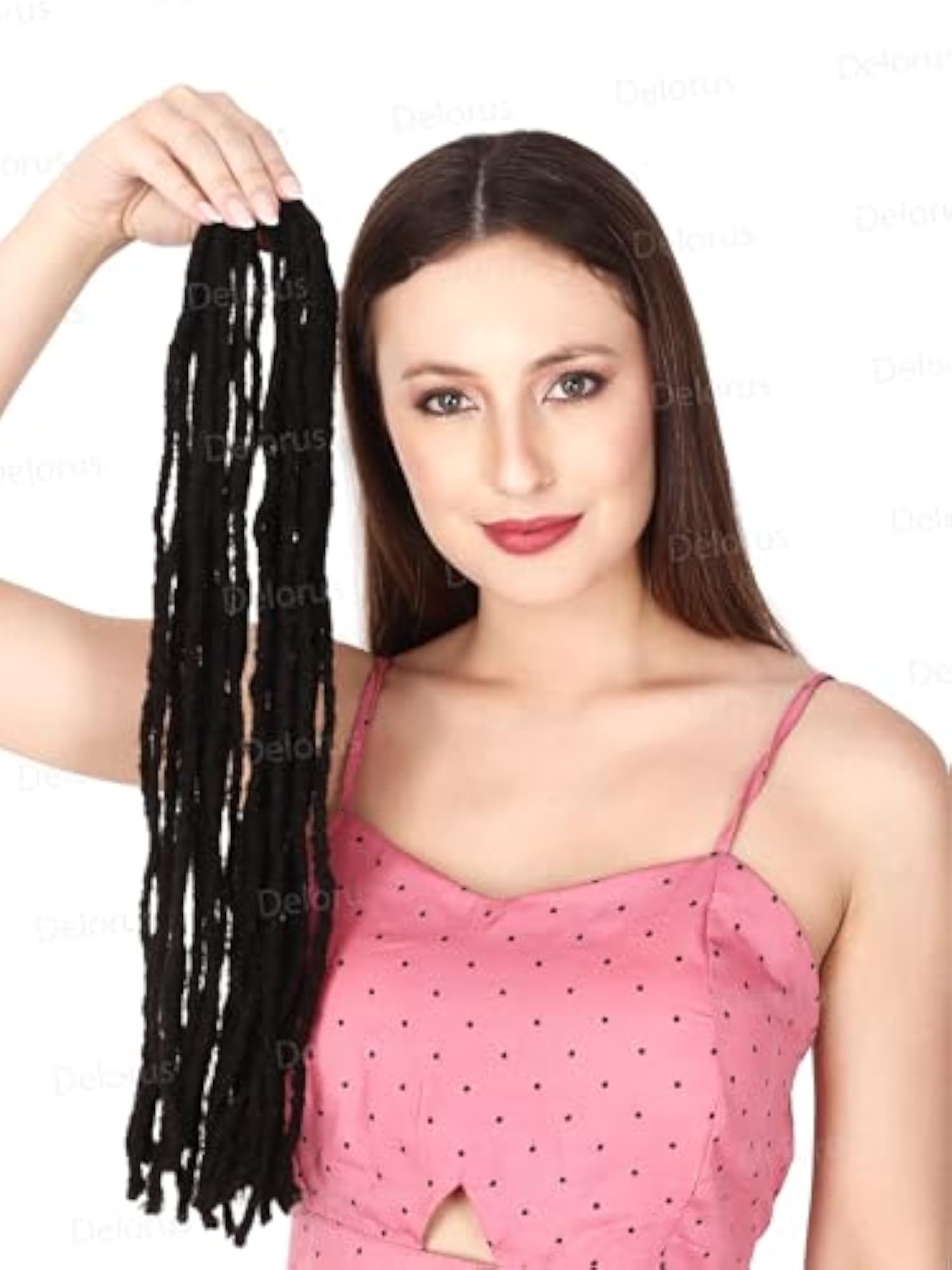 Double-Ended Synthetic Crochet Dreadlocks, 22-Inch, Black