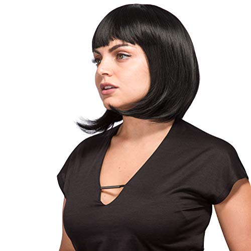 image for AGPTEK 13 Inches Straight Heat Resistant Short Bob Hair Wigs with Flat