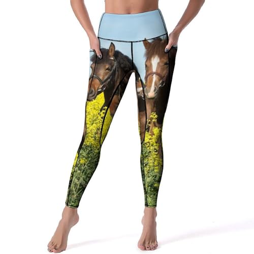 Legging yoga taille haute anti-glisse pantalon de sport femmes motif floral S
