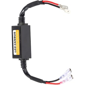 Qiilu LED Decoder LED Decoder Solves Canbus Problems Radio Interference 1 Pair H1/H3 Canbus LED Headlight Decoder with Flicker Resistors