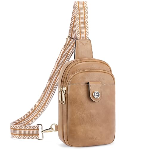 BOSTANTEN Small Sling Bag Crossbody Bags for Women Trendy Crossbody Purse Leather Chest Bag