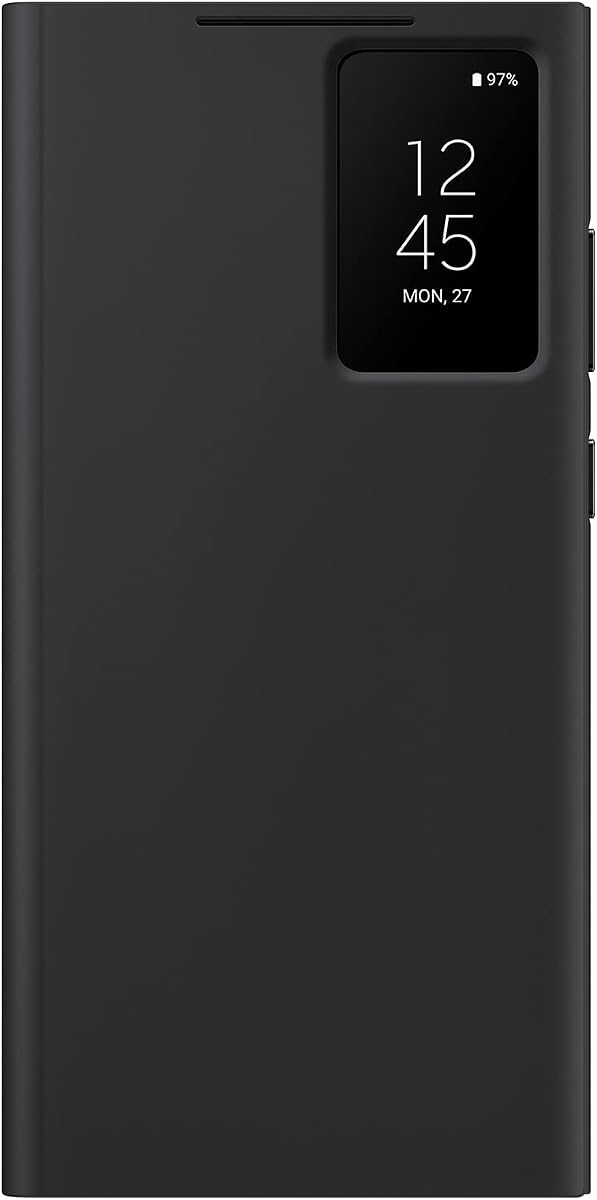 Funda para teléfono Samsung Galaxy S23 Ultra S-View, funda protectora con ranura para tarjetero, ventana transparente con toque para el dedo, versión de EE. UU., EF-ZS918CBEGUS, negro