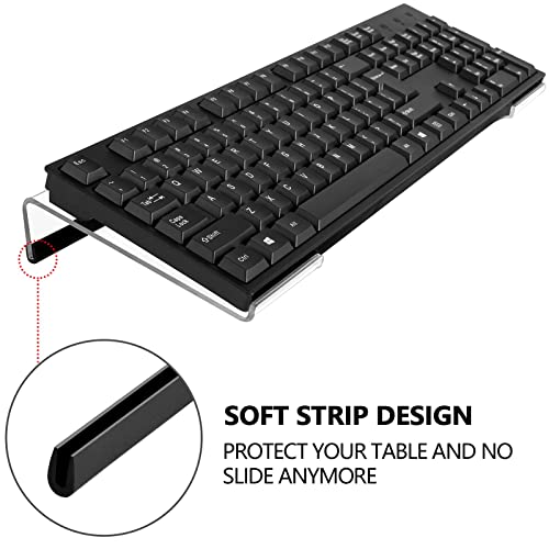 Egchi Computer Keyboard Stand Pc Keyboard Stand, Acrylic Tilted Keyboard Stand For Ergonomic Typing Clear Keyboard Tray For Easy Typing And Working, Keyboard Holder With Silicone Non-Slip Case #TOP2
