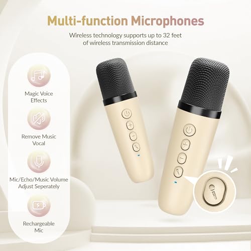 Image of Karaoke Machine for Kids, Karaoke Gifts for Girls Ages 4, 5, 6, 7, 8, 9, 10, 12 +Year Old Birthday Party, 4-12 Years Old Christmas Toys Gift for Girls