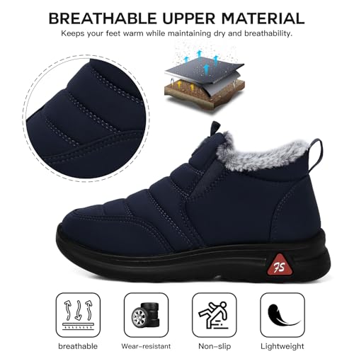 Image of SHIBEVER Winter Boots for Women Warm: Comfortable Slip on Ankle Snow Boots