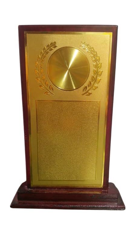 M.D.F Board Trophy Shield for Party Celebration, Gift, Sport Academy, Awards for Teachers& Students, Memento for Participant,(Golden)-picture-13
