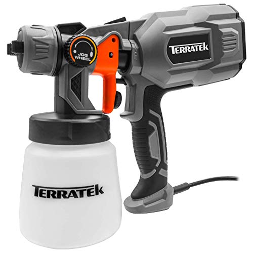 Terratek Paint Sprayer, 550W DIY Electric Spray Gun with 3 Spray Patterns, 1 x 800ml Paint Cups, HVLP Hand Held Spray Gun System, Fence Sprayer, Adjustable Valve, Painting, Varnishing, Lacquering
