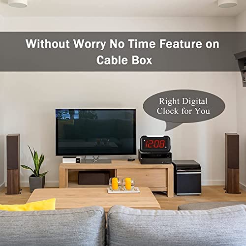 Small Led Digital Alarm Clock With Snooze, Simple To Operate, Full Range Brightness Dimmer, Adjustable Alarm Volume, Outlet Powered Compact Clock With Nightlight For Bedrooms, Bedside, Desk, Shelf #TOP2