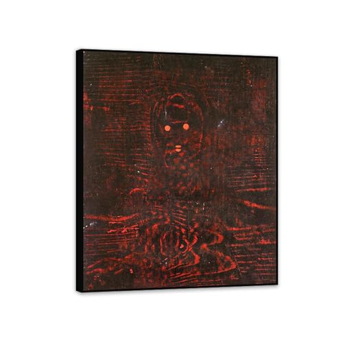 Max Ernst Impression sur toile Loplop dans la forêt tableau encadré noir 35x30cm