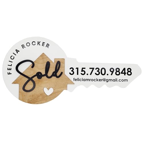 Sold by key sign, Realtor Closing Custom Key Shaped Sign,