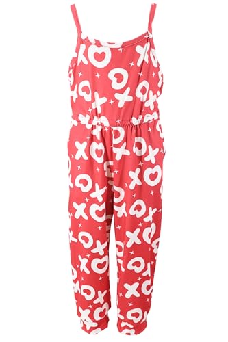 Unique Baby Girls Sleeveless Jumpsuit One-Piece Romper Outfit for Girl Toddler and Kid, Xoxo Charm, 7 Years