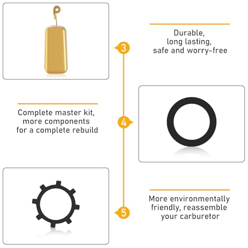 QAZAKY Carburetor Rebuild Kit Compatible with Edelbrock 1400 1404 1405 1406 1407 1409 1411 1477 Automotive 500 600 650 700 750 800 CFM Weber Marine Carb Mercruiser 809064 Carter 9000 Series AFB 4 BBL