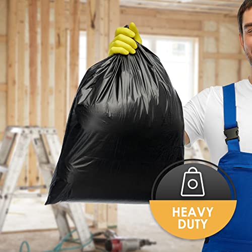 Pami Heavy-Duty Contractor Bags [Pack Of 20] - 42 Gallon Large Black Trash Bags For Construction Sites, Yard Waste & Commercial Use- Industrial Strength Tear-Resistant Cleanup Garbage Bags #TOP2