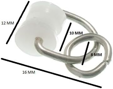 1000 X Curtain Track Glider Closed Eye Hook with Nylon Twin Runner