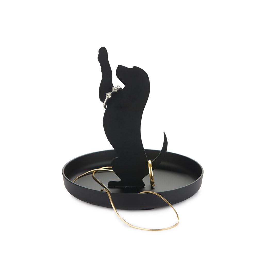 Balvi Black Puppy Ring Holder Colour Dog Shape Metal
