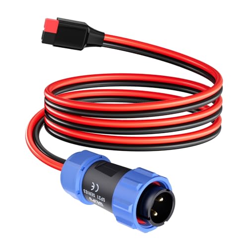 ELFCULB 45A Connector to 2 Pin Aviation Plug Cable 12AWG 6FT