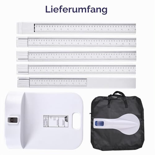 heninhill Tragbares Stadiometer Körpergröße Messlatte mit Tragetasche Höhenmessgerät Höhenstange 20–210cm
