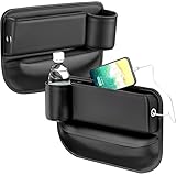 に適用 プジョー リフター 2019年10月〜現行 2個セット 車用収納ボックス シート隙間オーガナイザー レザー素材 コンソールサイドポケット スマホ・小物・ドリンクホルダー対応 シートギャップ収納