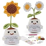 Non è necessaria alcuna precedente esperienza all'uncinetto: questo kit per uncinetto Daisy Sunflower è appositamente progettato per i nuovi uncinetti. Include tutte le forniture essenziali in una scatola (filato morbido, uncinetti, marcatori, aghi per filati) - non è necessario acquistare strumenti aggiuntivi.