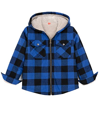 Image of ZENTHACE Boys Sherpa Fleece Lined Flannel Jacket