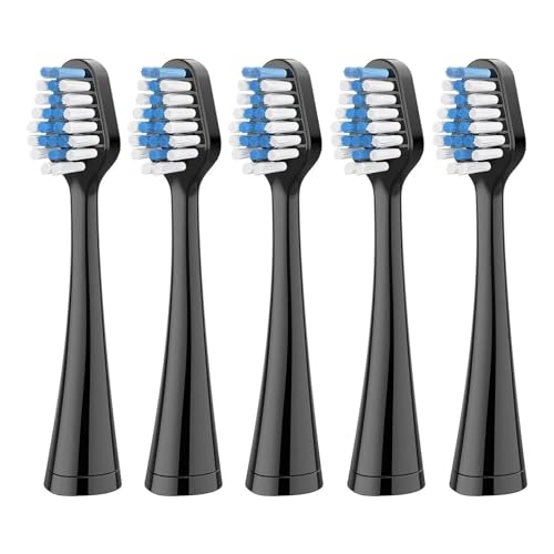 Ersatz-Zahnbürstenköpfe, kompatibel mit Waterpik Electric Adult Oral Hygiene Clean Dental Center Bristle Soft Düsen(5pcs black blue)