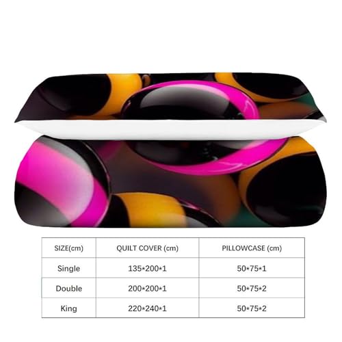 Housse de couette boules colorées microfibre抗皱免烫单人被套 - 4