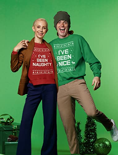 Tstars Naughty & Nice Couples Ugly Christmas Sweatshirts Funny His and Hers Xmas Matching Holiday Sweatshirt for Men Women4