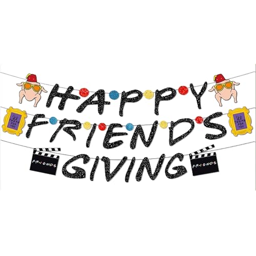 Bannière Friendsgiving sans montage pour embellir un mur de fête d'automne