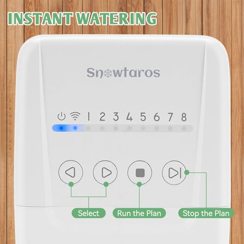 Snowtaros 8-Zonen Bewässerungssteuerung, 8 Ausgänge Bewässerungscomputer mit APP-Steuerung, Lokale Wetterintelligenz, Regenverzögerung, Einfache DIY-Installation, Beregnungstimer für Garten