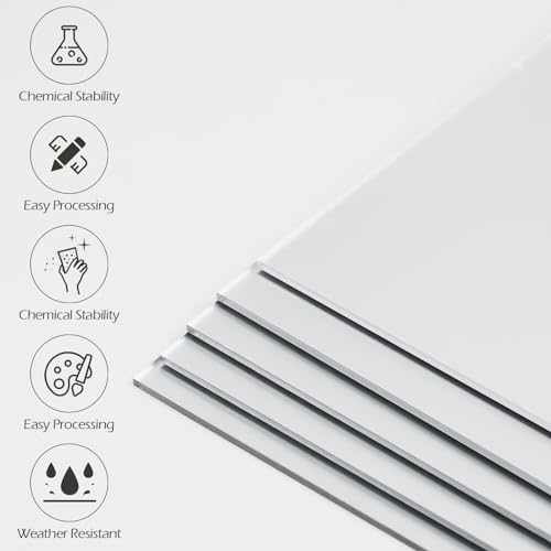 Image of Silver Mirror Acrylic Sheets, 5 Pack 12 inch x 12 inch Square Sheets, 1 /8 inch Thick (3mm) Rigid Tinted Mirror Acrylic Plexiglass