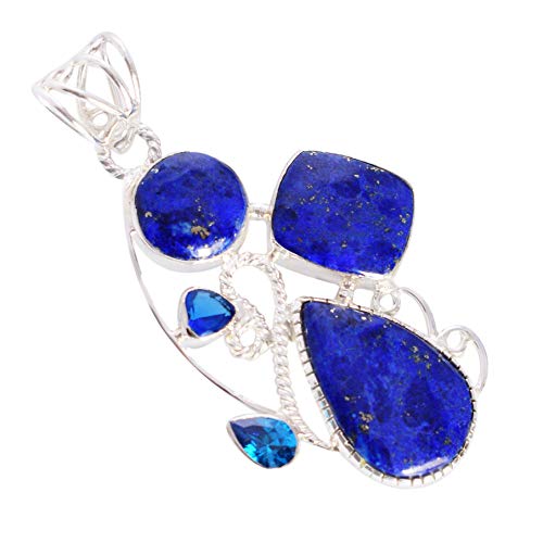 Pendentif lapis-lazuli naturel et argent 925 bijou femme RI-5360