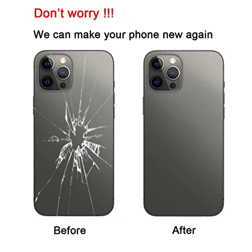 OEM Rear Back Glass Replacement for iPhone 12 Pro 6.1 inches with Reparing Toolkit (Graphite)