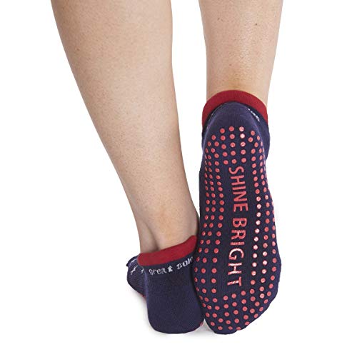 Great Soles Ombre, Sport, And Novelty Print Non Skid Socks For Women - Non Slip Socks For Yoga, Pilates, Barre, Ballet, Kickboxing - Lucy Grip Sock In Stars/Blue #TOP3