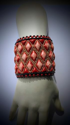 Bracelet large plat en cuir synthétique anti-irritation