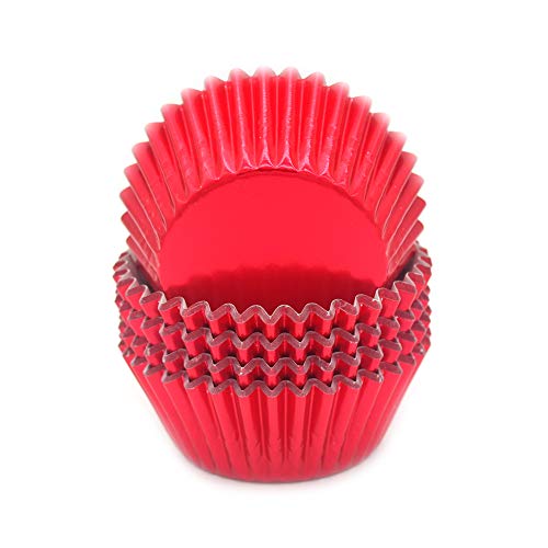 Image of Standard Red Foil Cupcake Liners Muffin Baking Cups for Party and More, 100-Count