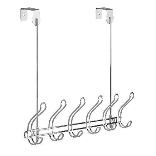 iDesign Classico Wall Mount/Over Door 12-Hook Rack for Coats, Hats, Robes, Towels