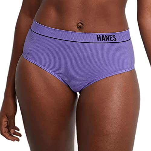 Image of Hanes Women's Originals Hi-leg Bikini Underwear, Seamless Rib Bikini, Assorted Colors, 6-pack