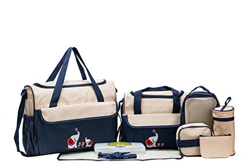 Image of SoHo Animals Diaper Tote Bag 10 Pc, Elephants Blue