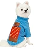 MYI Winter Heated Dog Electric Warm Coat Clothes for Small Medium Large Dogs Outside/Inside Cold Weather Jacket pet Vest Blue L(NOT Included Batteries)