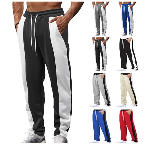 Men's Workout Pants Waist Drawstring Wide Leg Athletic Pants Loose Fit Sweatpants Casual Yoga Trousers with Pocket4