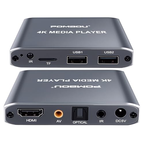 4K@30Hz HD Digital Media Player for USB/Micro SD HDMI AV Optical Output