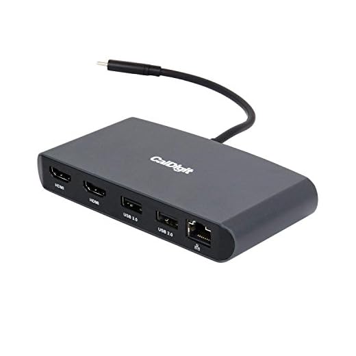 CalDigit Thunderbolt 3 Mini Dock (HDMI 2.0) - Portable alimenté par bus, 40 Gb/s, double 4K @ 60 Hz, USB 3.0 & 2.0, GbE LAN. Compatible Thunderbolt 3 Mac et PC (Dual HDMI 2.0)