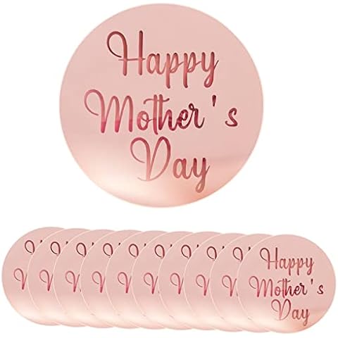 Keepaty Rose Gold Mother's Day Cupcake Toppers Cover